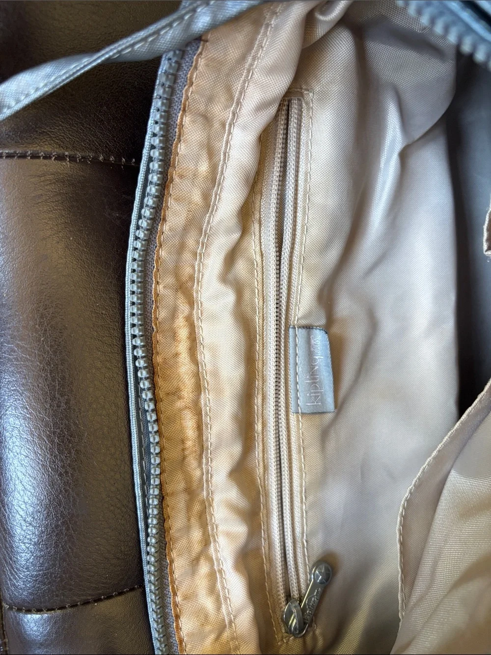 Kipling Metallic Gray Crossbody Bag
